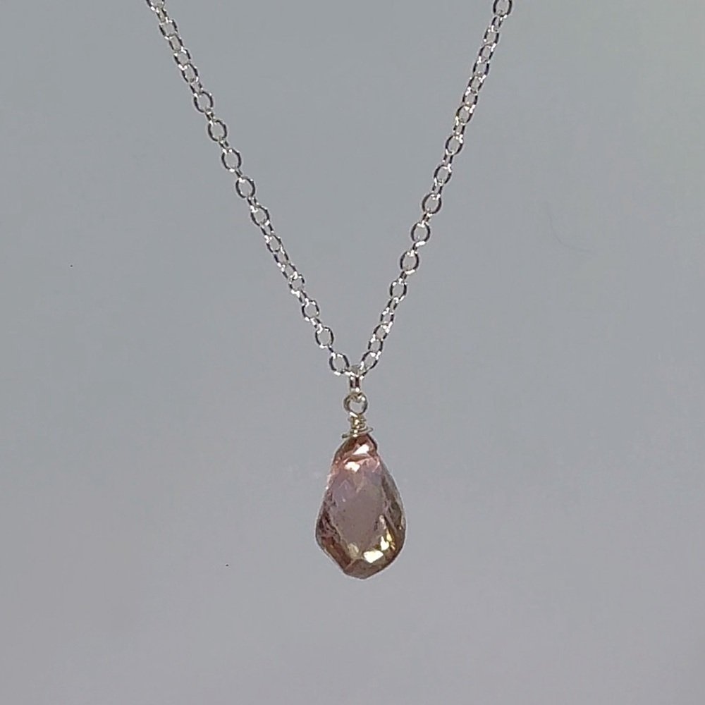 Elegant Sterling Silver Necklace with Ametrine Gemstone Charm Pendant!